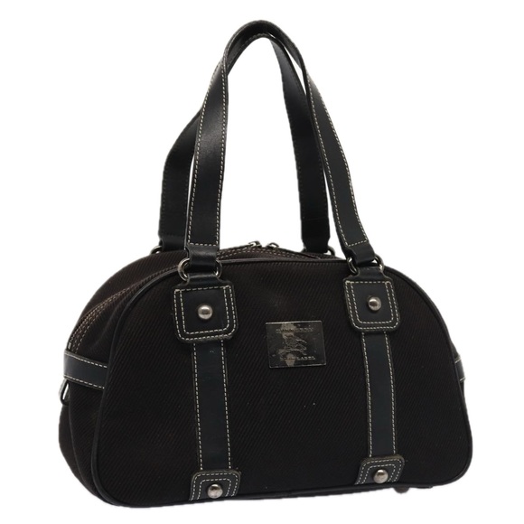 BURBERRY Black label Hand Bag Canvas Black Silver Auth bs17697 - Picture 1 of 16